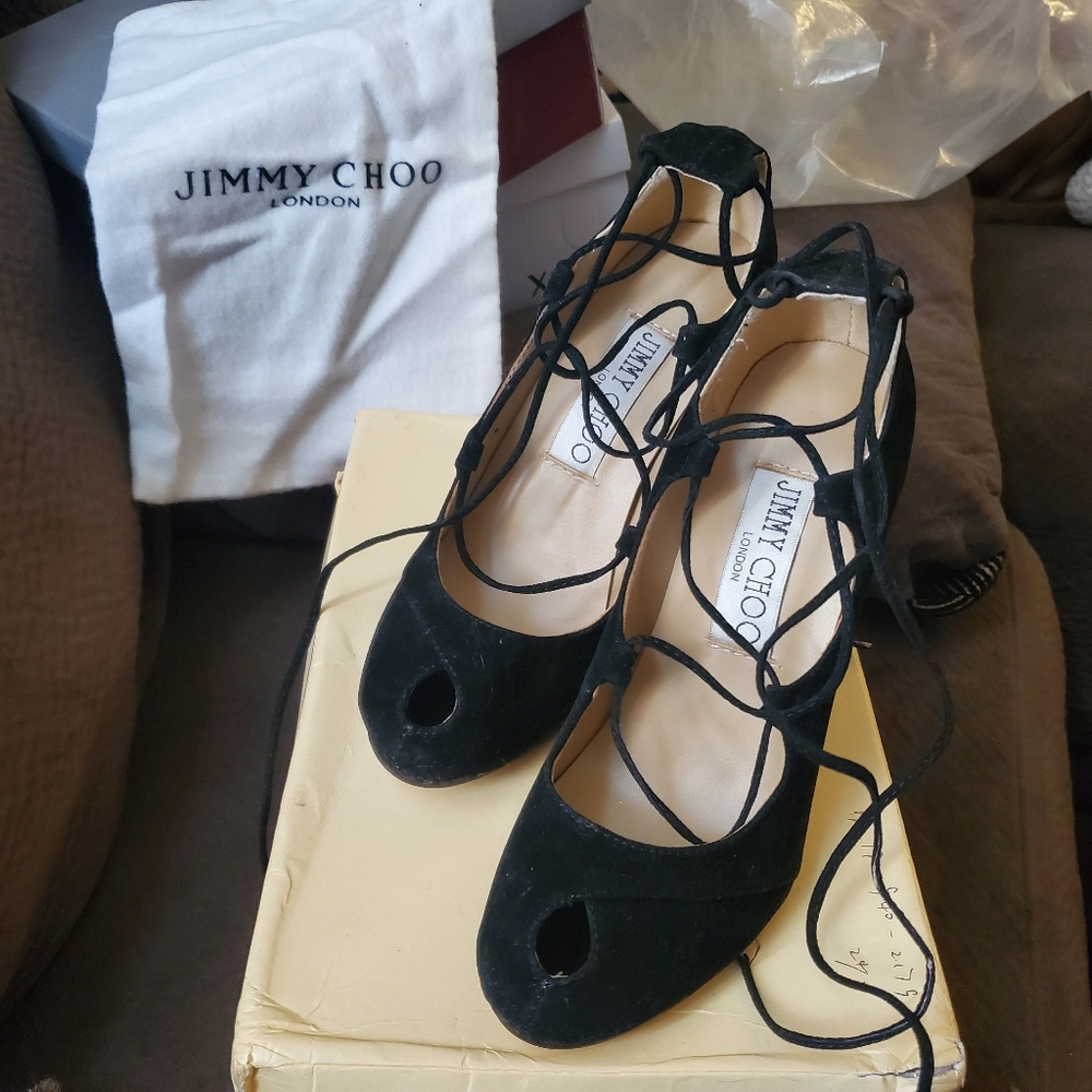 beautiful strappy suede shoes